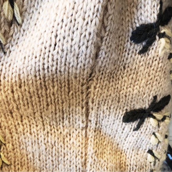 Vintage Hand Knited Cardigan Mohair Sweater Made in Italy Floral Emroidery S/M/L - Picture 10 of 12